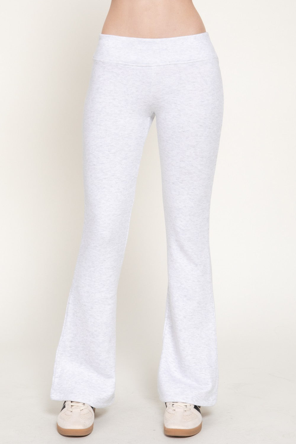 Elastic Waist Semi Flare Terry Pants