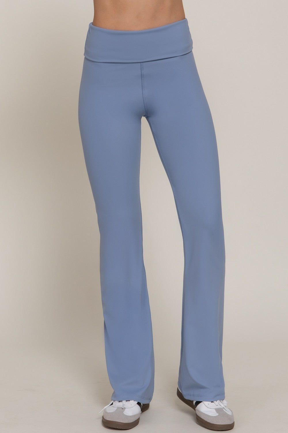 Waist Fold-over Flare Workout Leggings