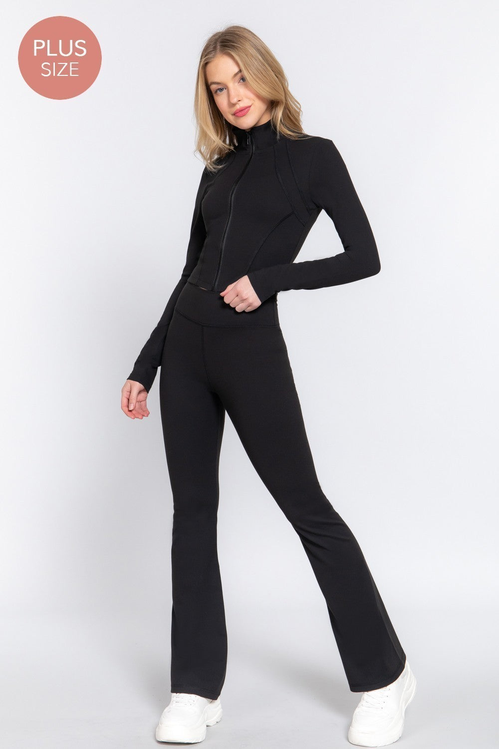 Mock Neck Zip-up Workout Jacket