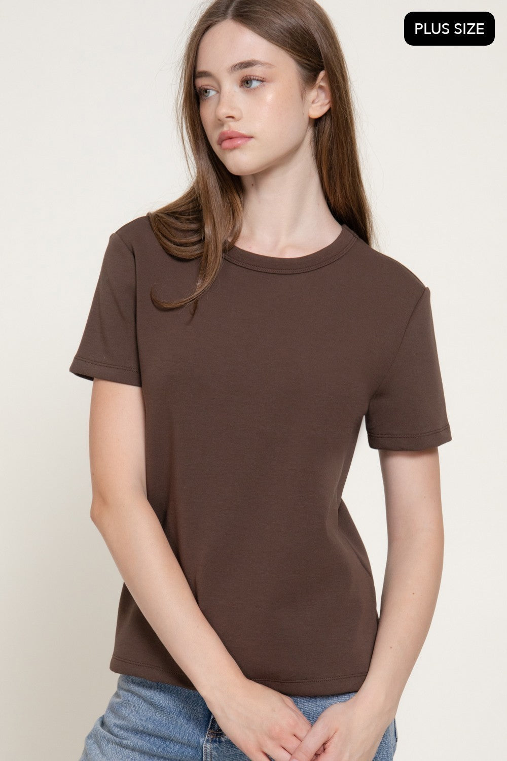 Short Sleeve Round Neck Soft Knit Top