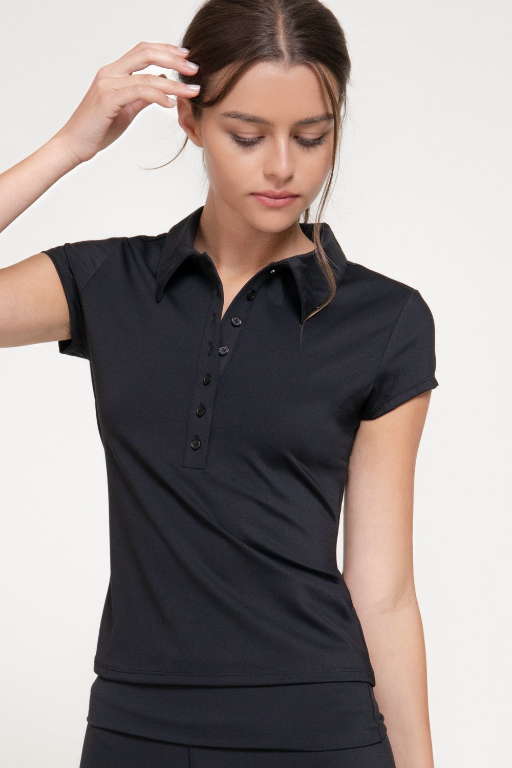 Short Sleeve Polo Workout Top