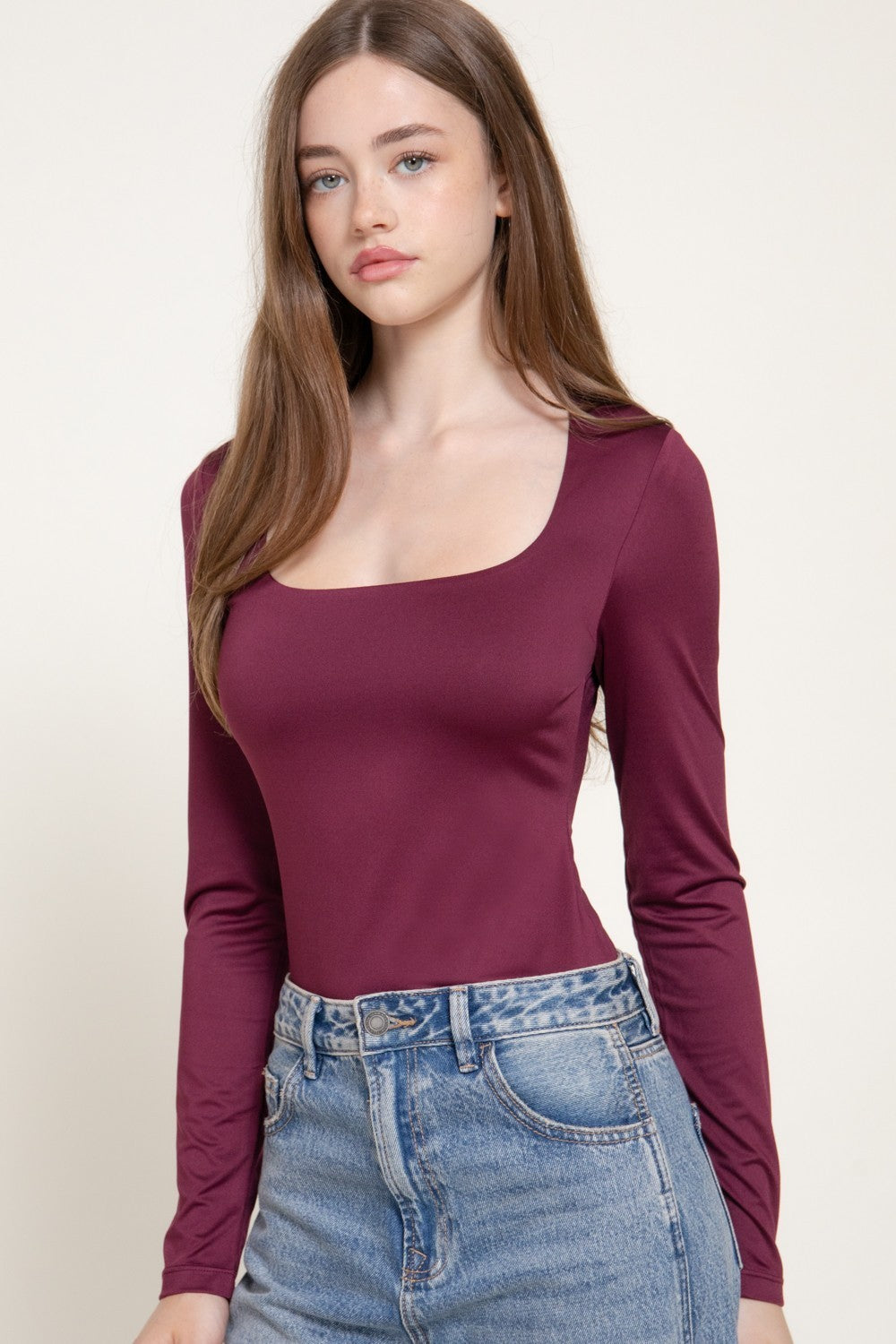 Long Sleeve U-neck Bodysuit