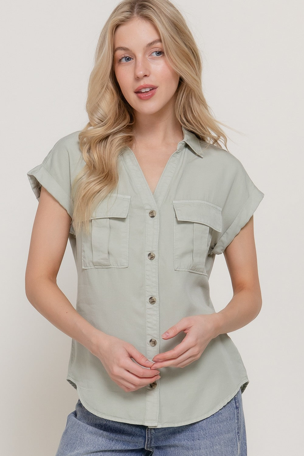 Dolman Short Slv Tencel Shirt