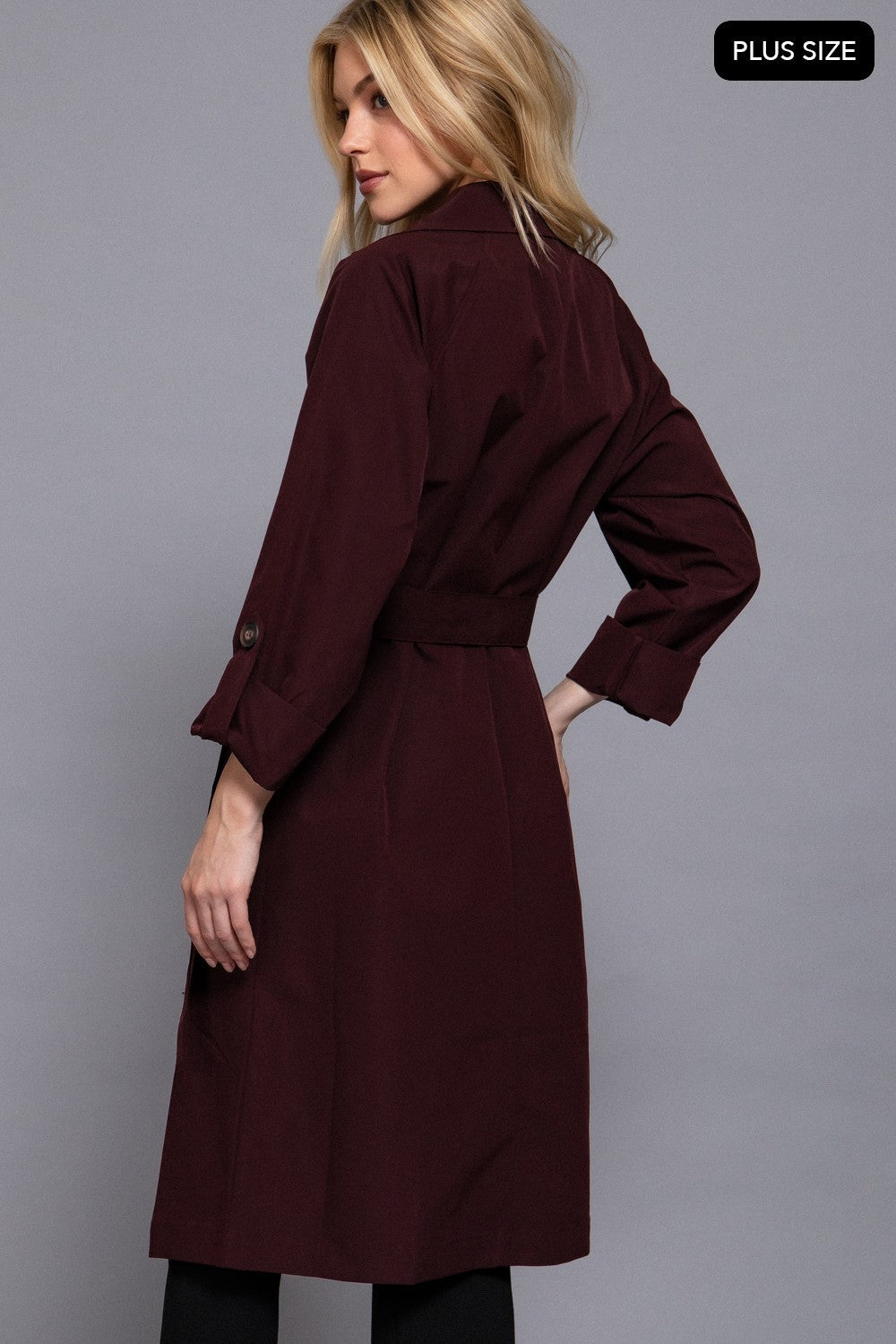 Long Slv Belted Trench Coat
