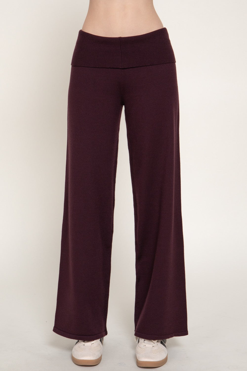 Fold Over Waist Sweater Long Pants