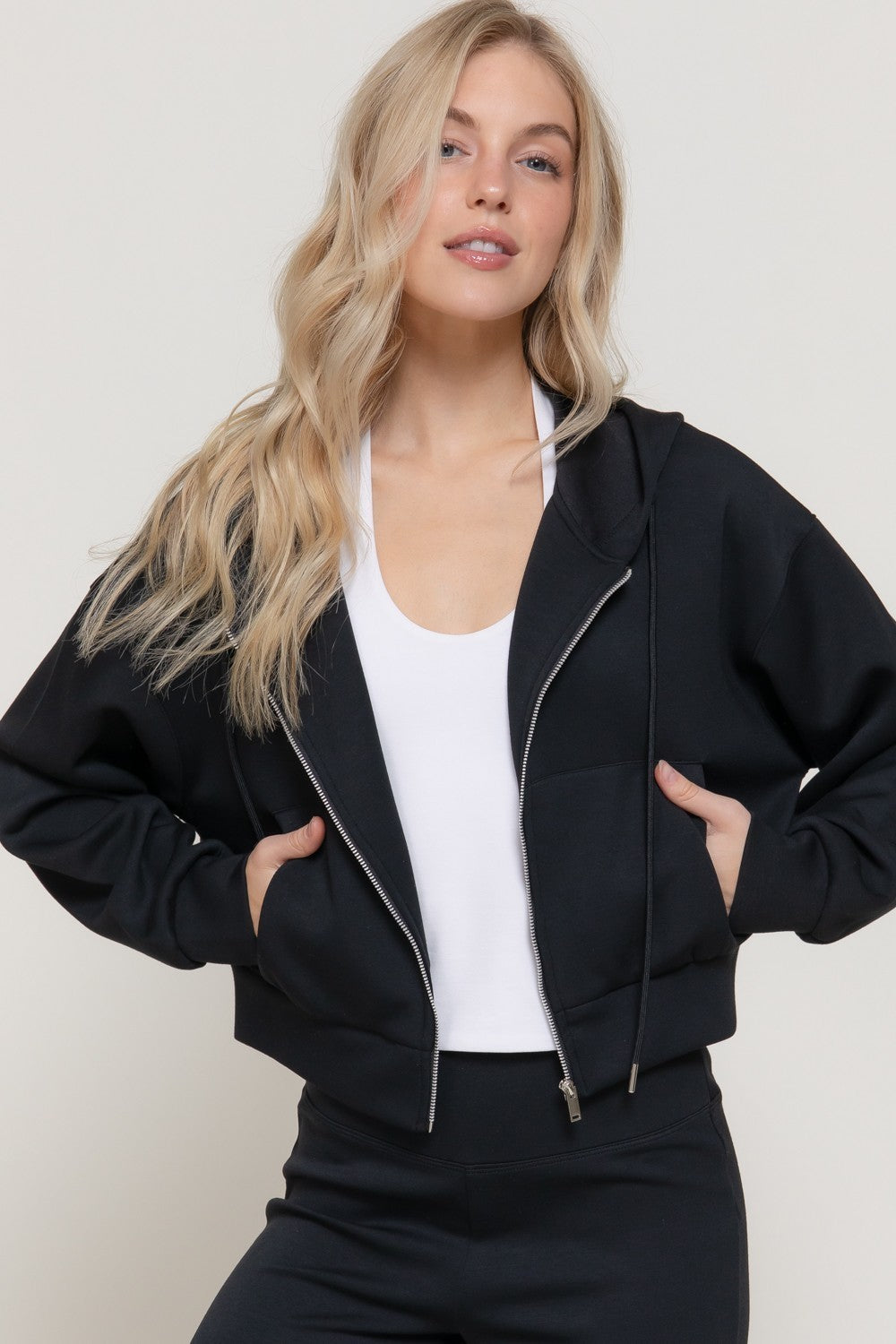 Long Slv Soft Scuba Hoodie Jacket