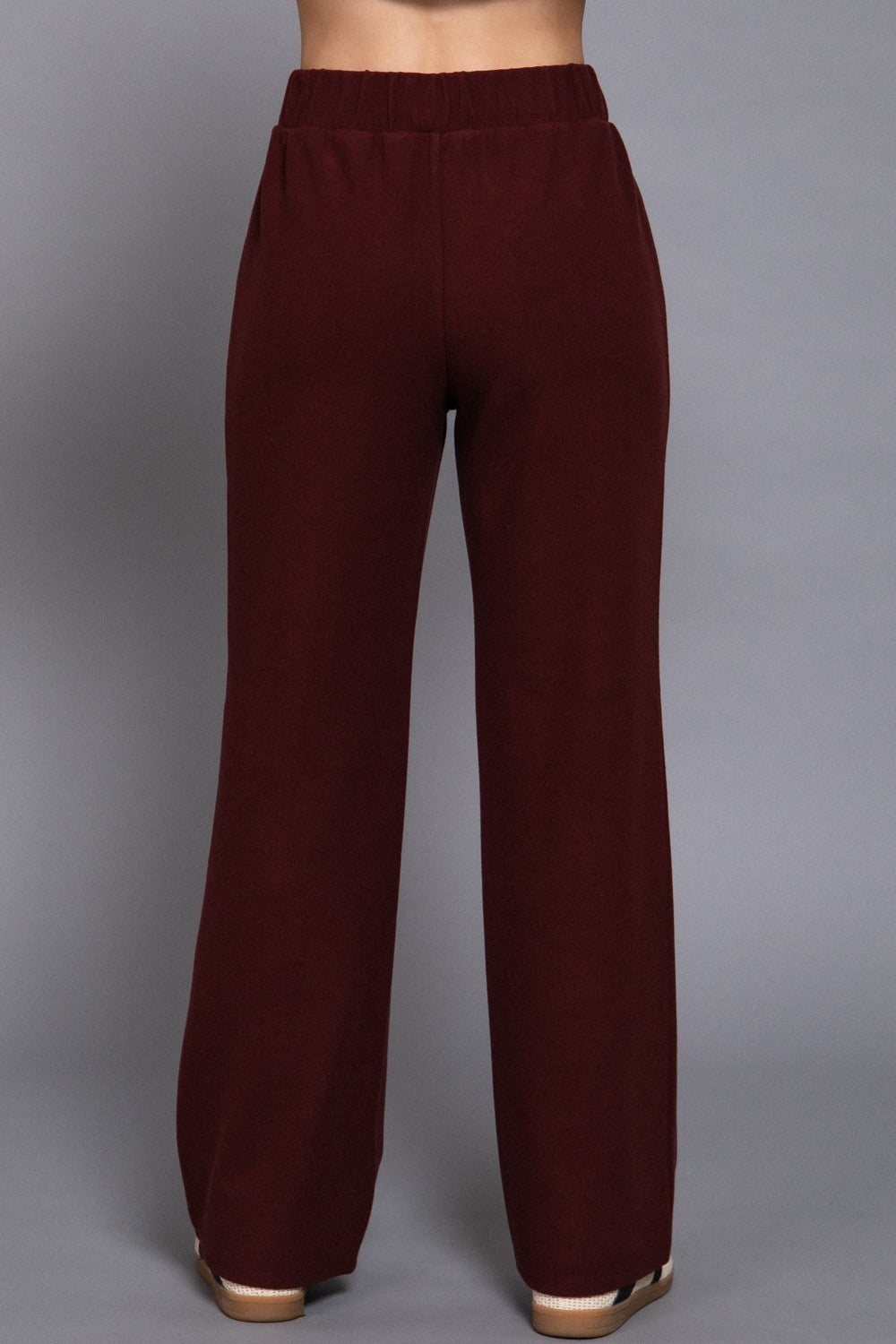 Elastic Waist Soft Knit Long Pants