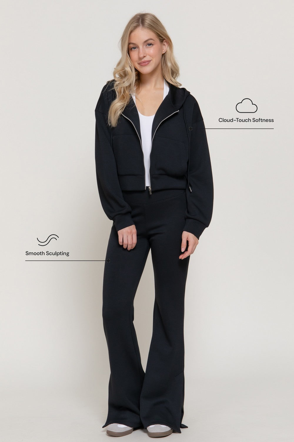 Long Slv Soft Scuba Hoodie Jacket