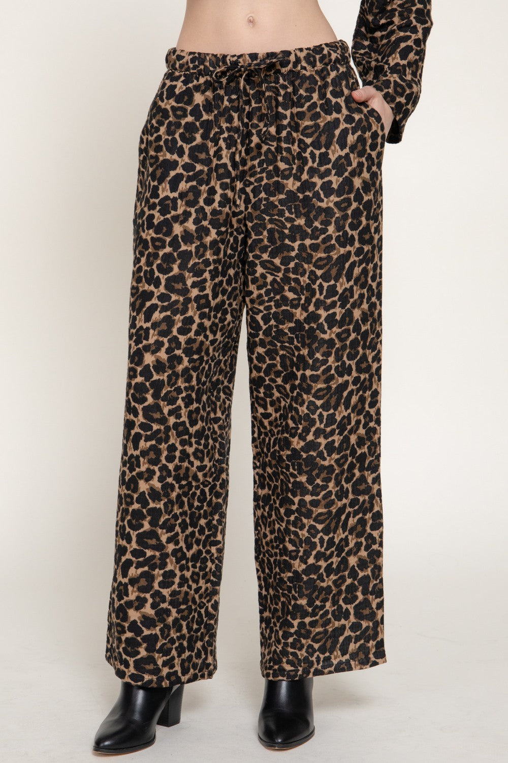 Leopard Print Double Gauze Pants