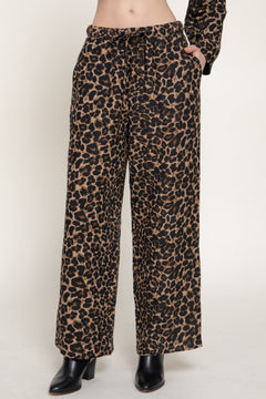 Leopard Print Double Gauze Pants