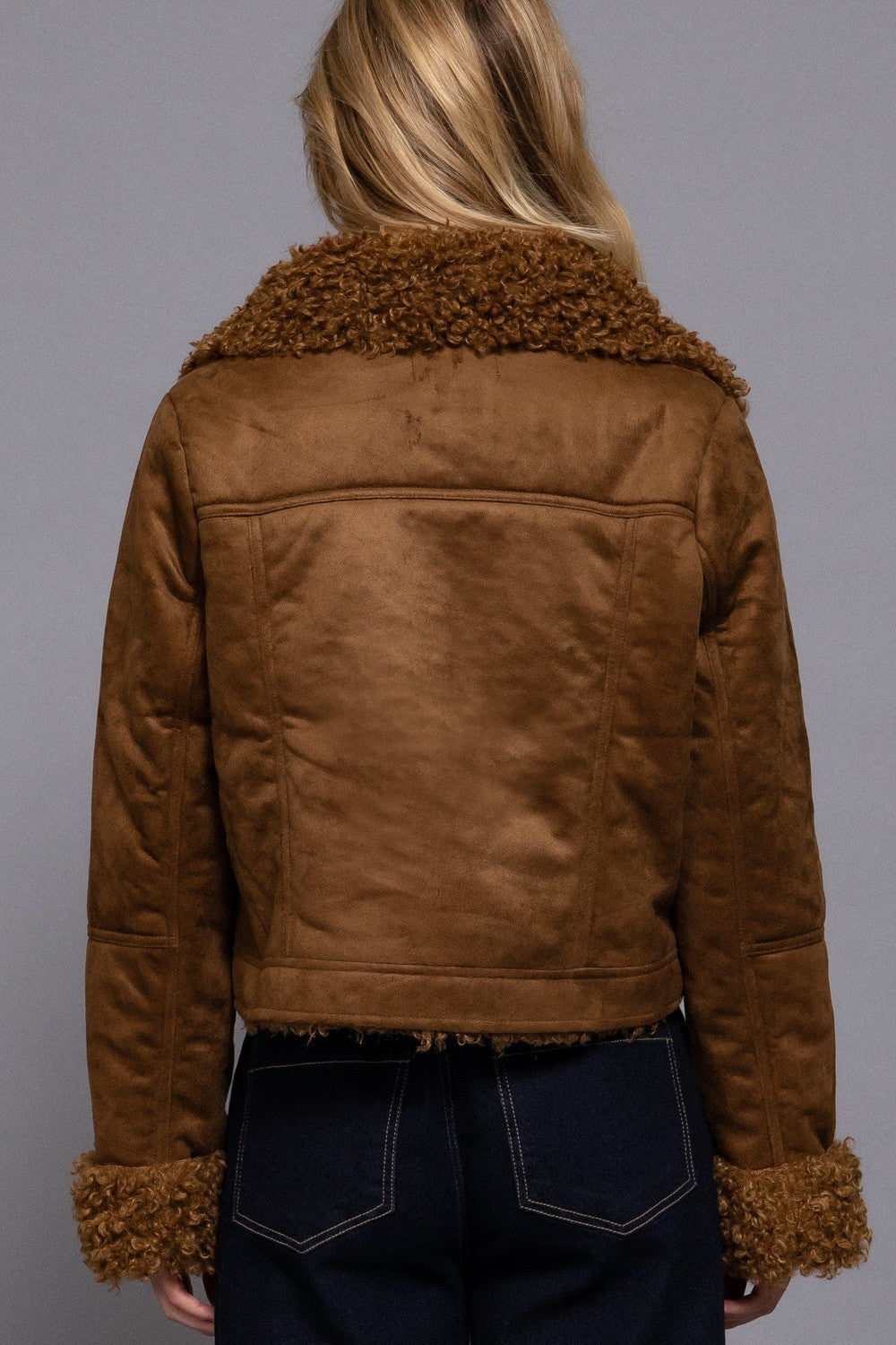 Inside Fur Suede Short Jacket