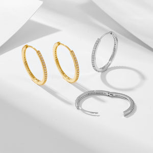 Glimmering Half-Halo Hoop Earrings