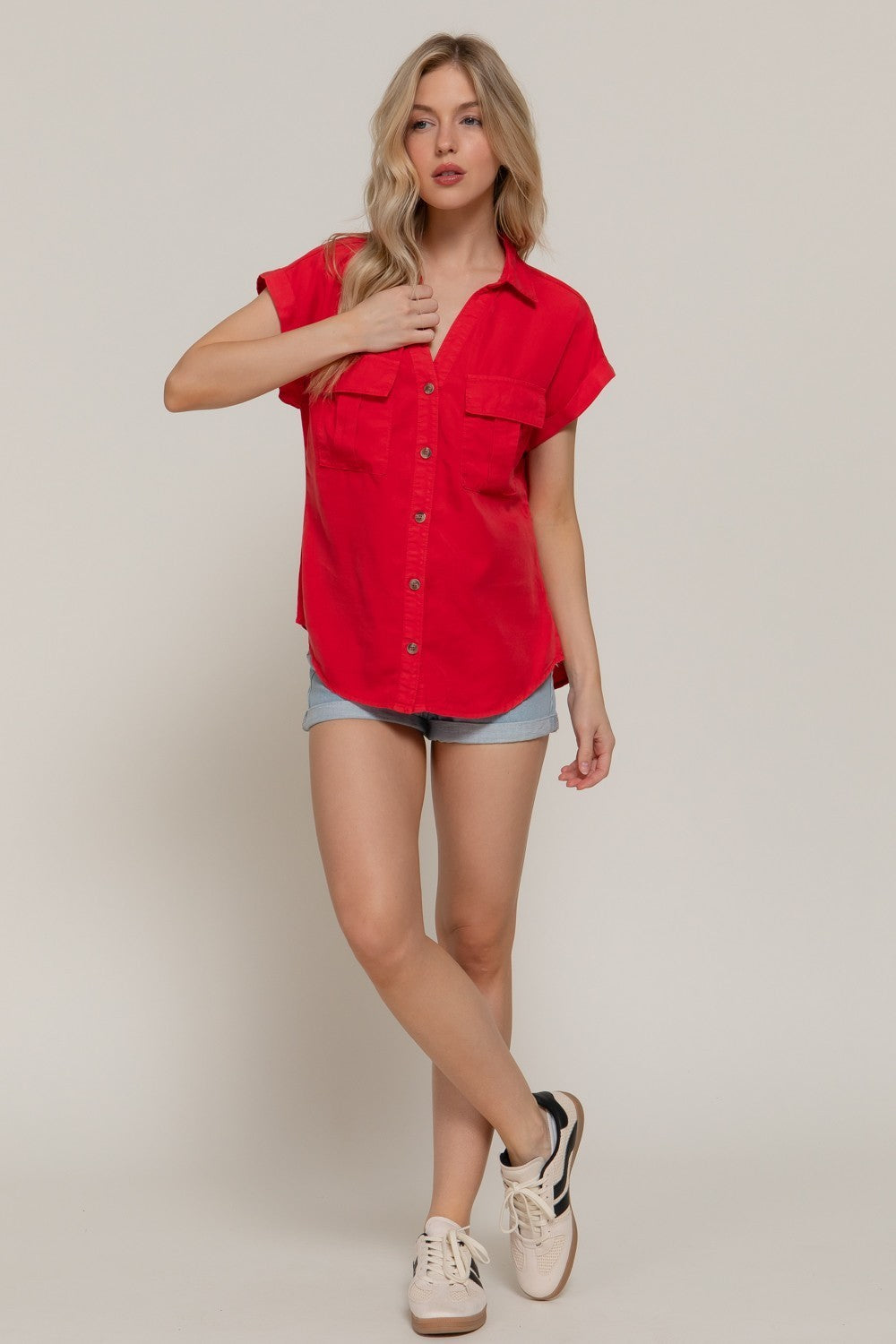 Dolman Short Slv Tencel Shirt