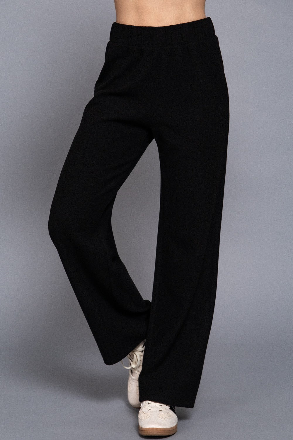Elastic Waist Soft Knit Long Pants