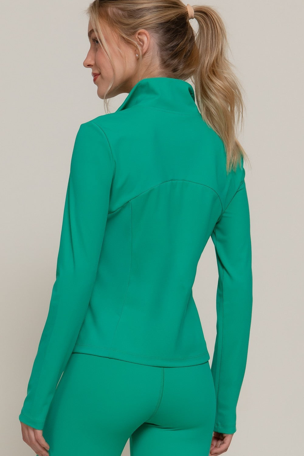 Long Slv Mock Neck Workout Jacket