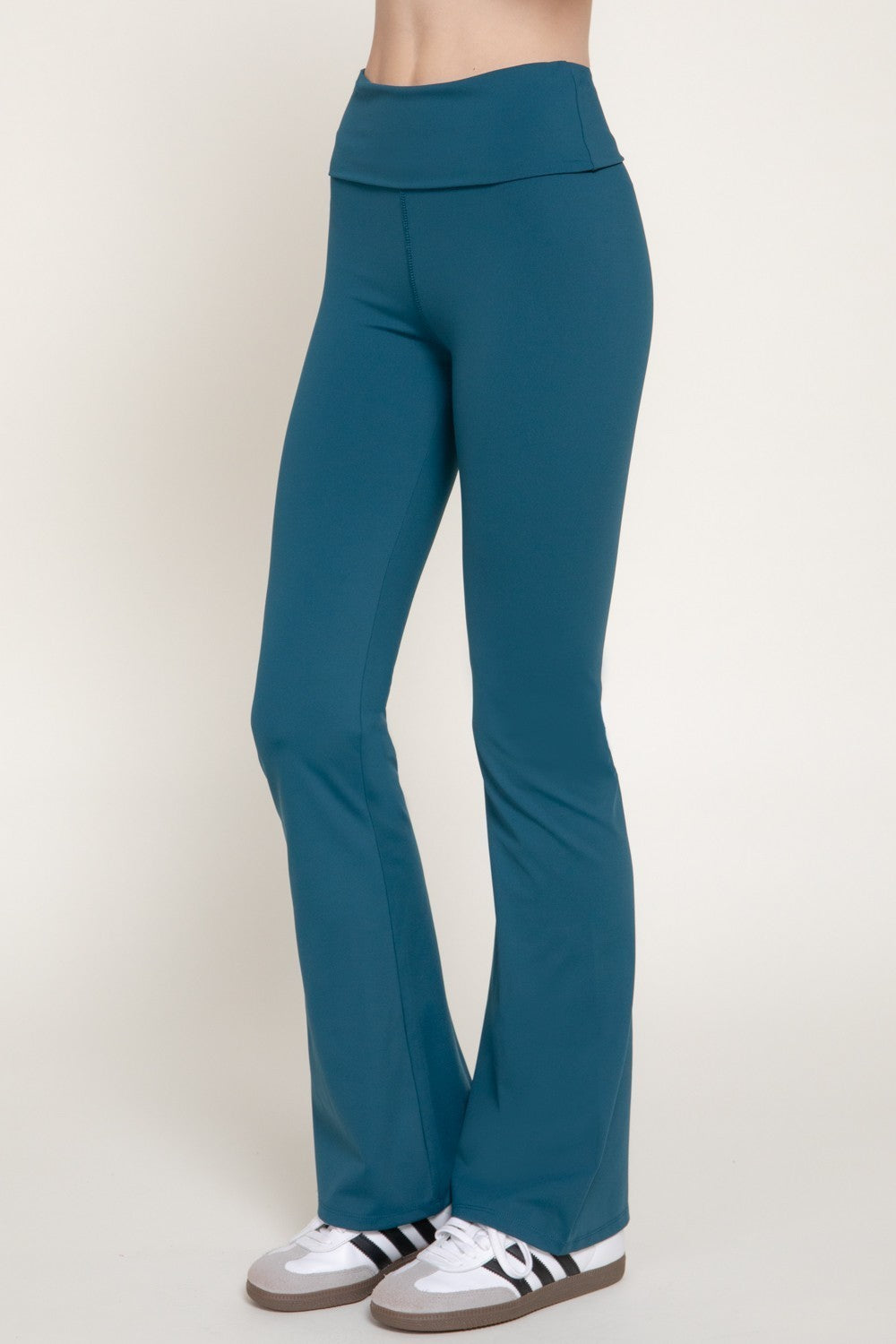 Waist Fold-over Flare Workout Leggings