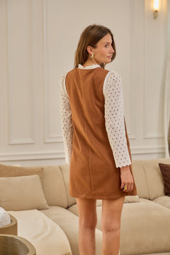 Suede-Effect A-Line Dress