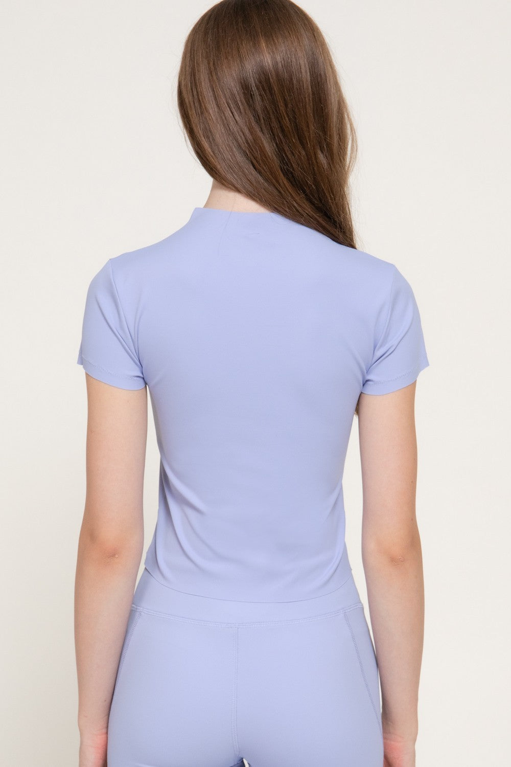 Short Slv High Neck Workout Top