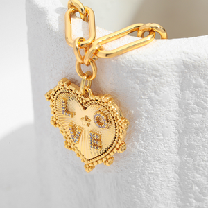 The Golden Heart Charm Bracelet
