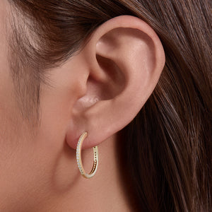 Glimmering Half-Halo Hoop Earrings