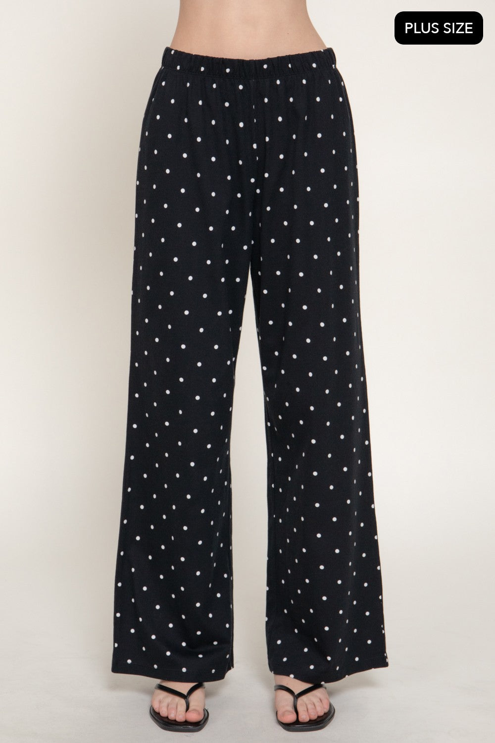 Straight Leg Dot Print Long Pants