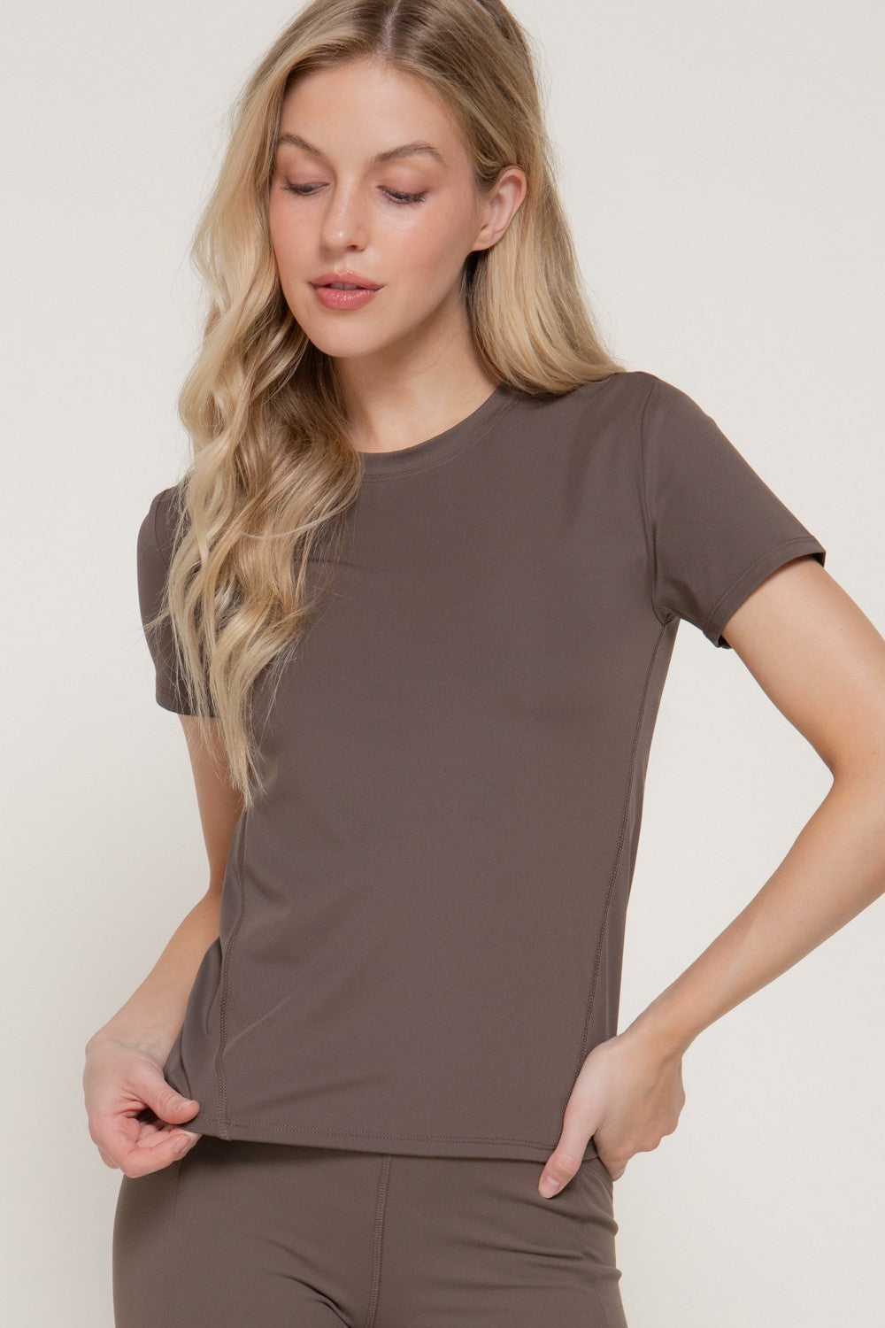 Short Sleeve Side Seam Workout Top