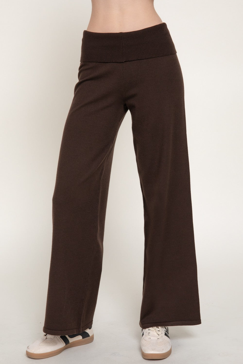 Fold Over Waist Sweater Long Pants