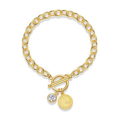 Golden Toggle Charm Bracelet