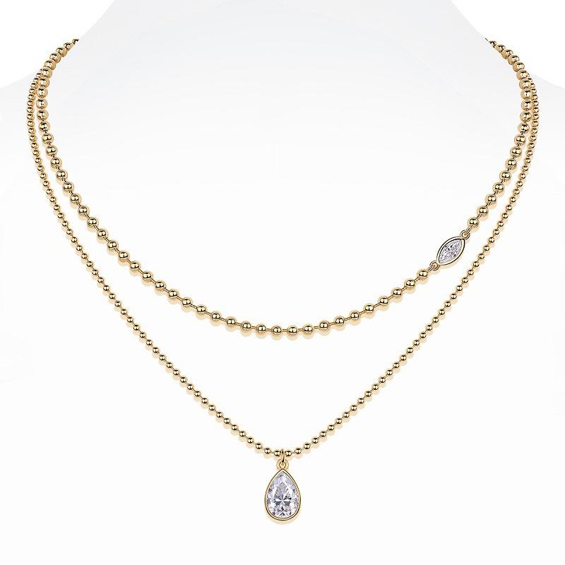 Pear Drop Bead Layer Necklace Stella Harte