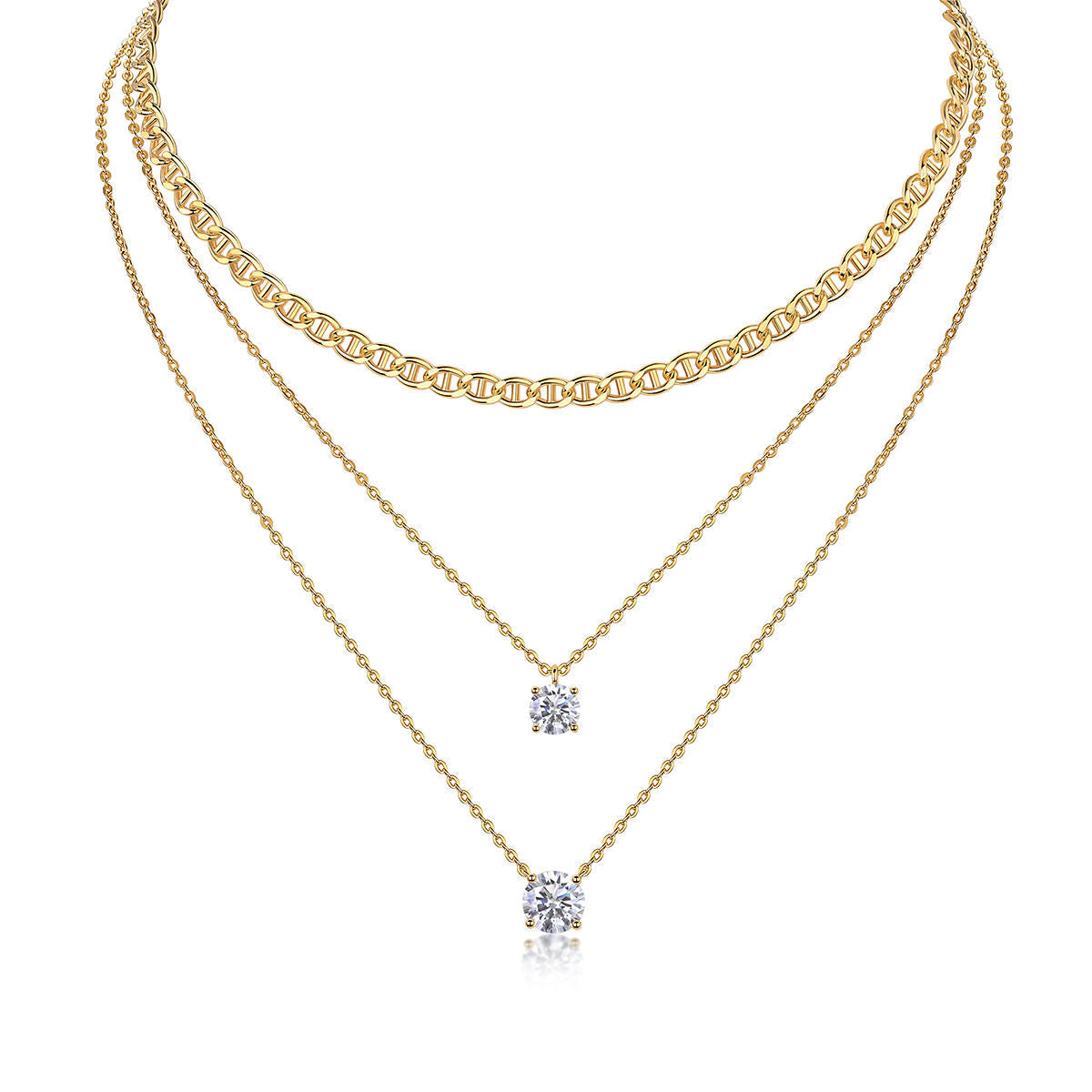 Anchor Twinkle Layer Necklace Stella Harte