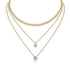 Anchor Twinkle Layer Necklace