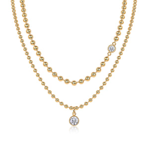 Beaded Sparkle Cascade Necklace
