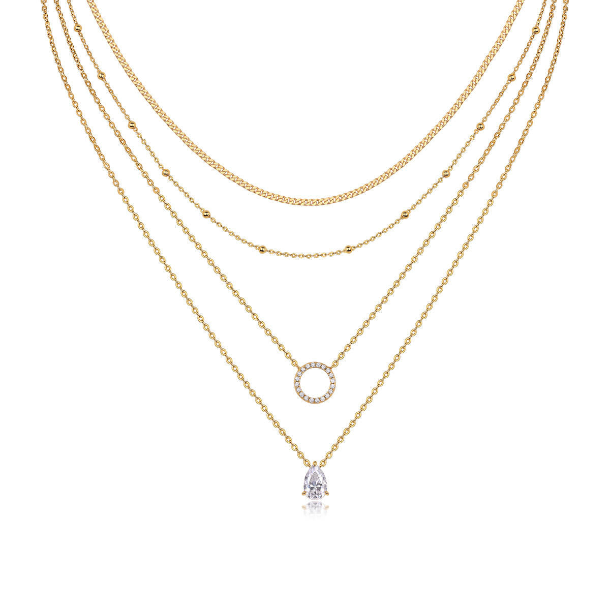 Multi-Layer Pear Glow Necklace Stella Harte