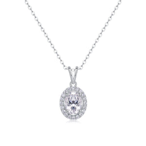 Oval Halo Whisper Necklace