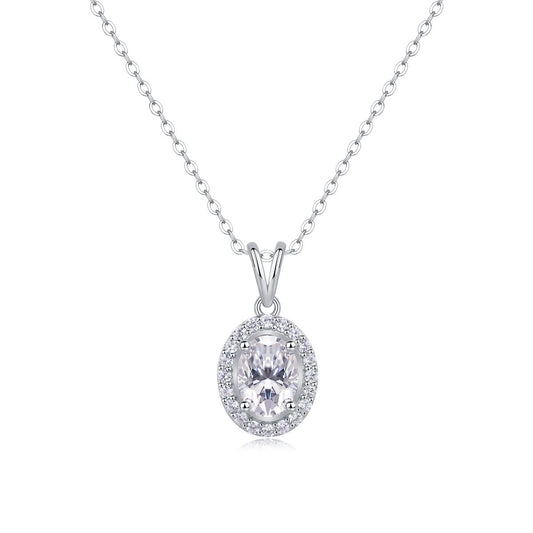 Oval Halo Whisper Necklace