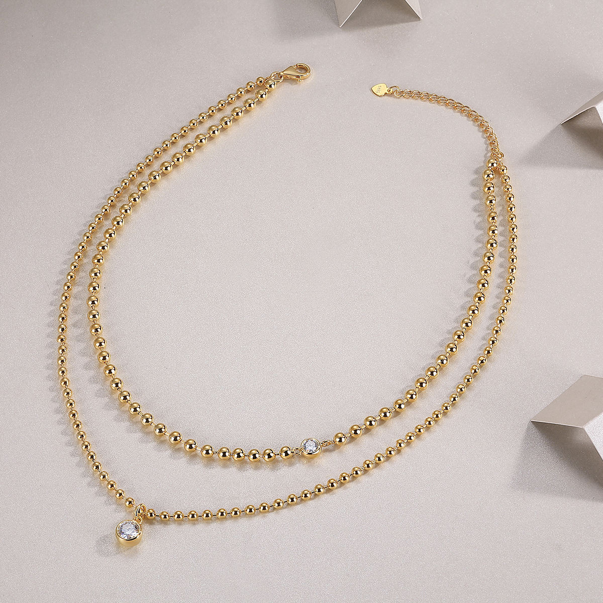 Beaded Sparkle Cascade Necklace