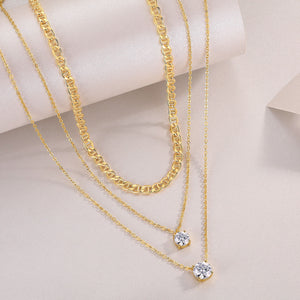 Anchor Twinkle Layer Necklace