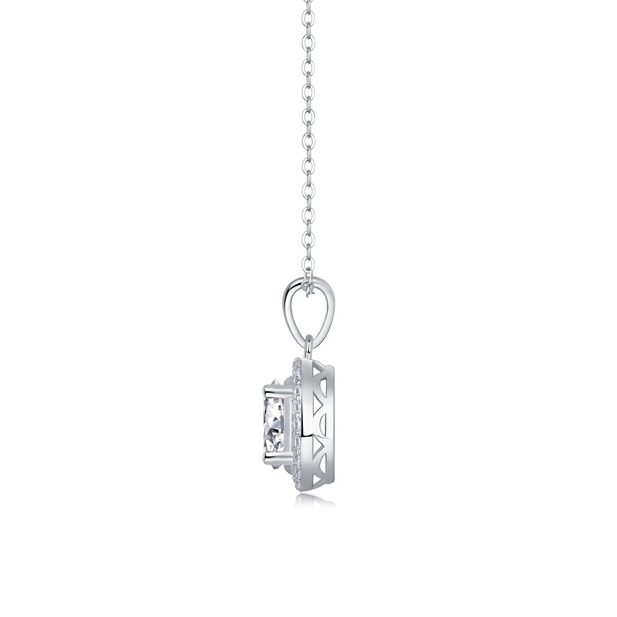 Oval Halo Whisper Necklace Stella Harte