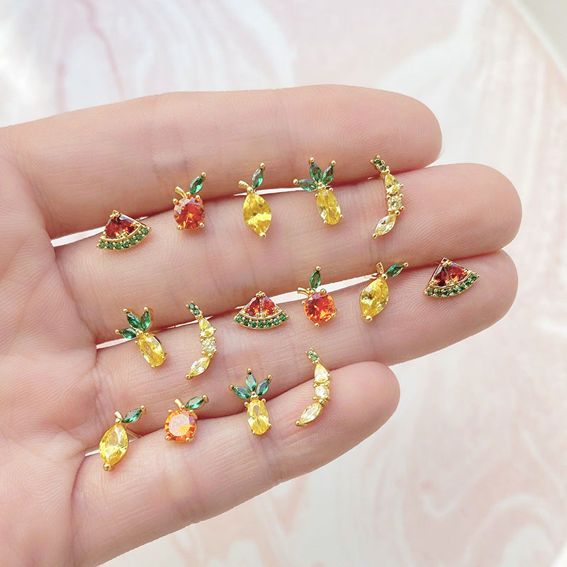 Strawberry Heart Stud Earrings