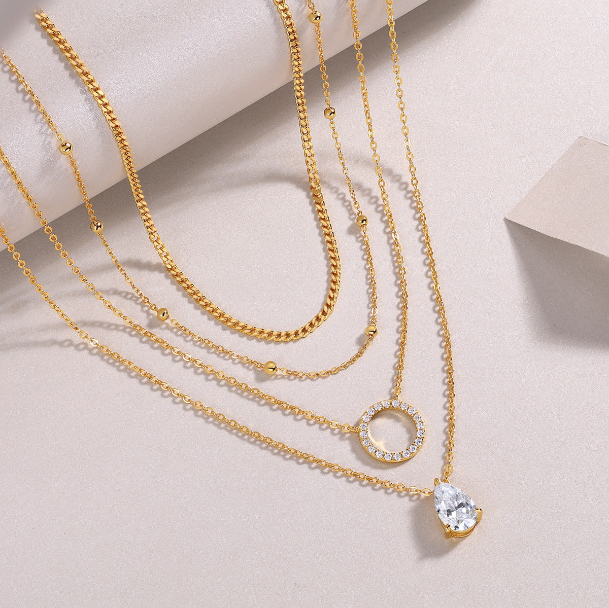 Multi-Layer Pear Glow Necklace Stella Harte