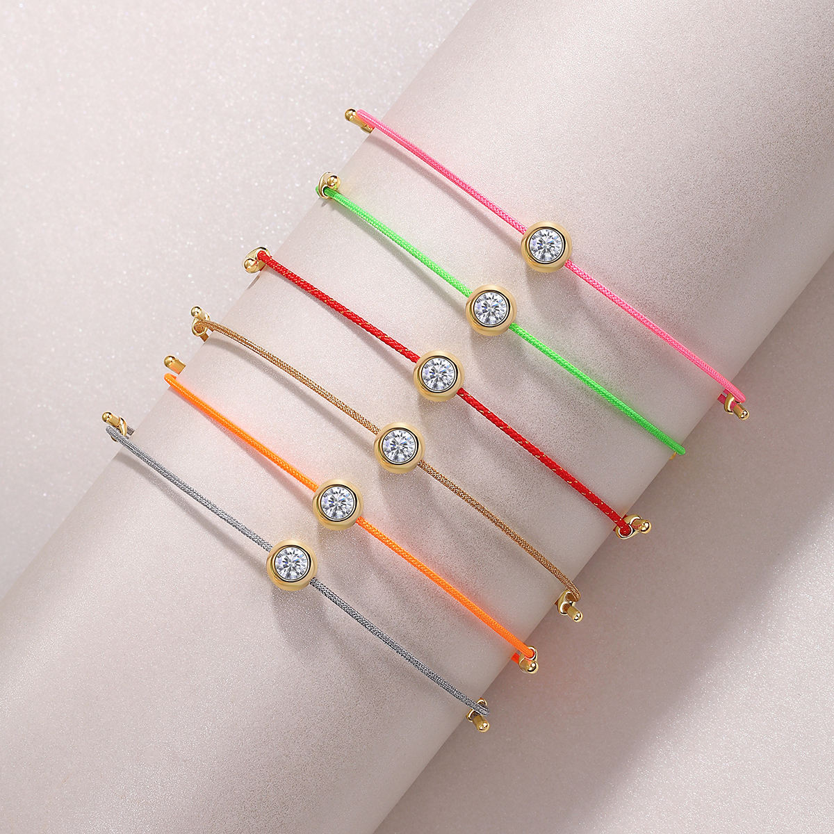 Moissanite Cord Whisper Bracelets