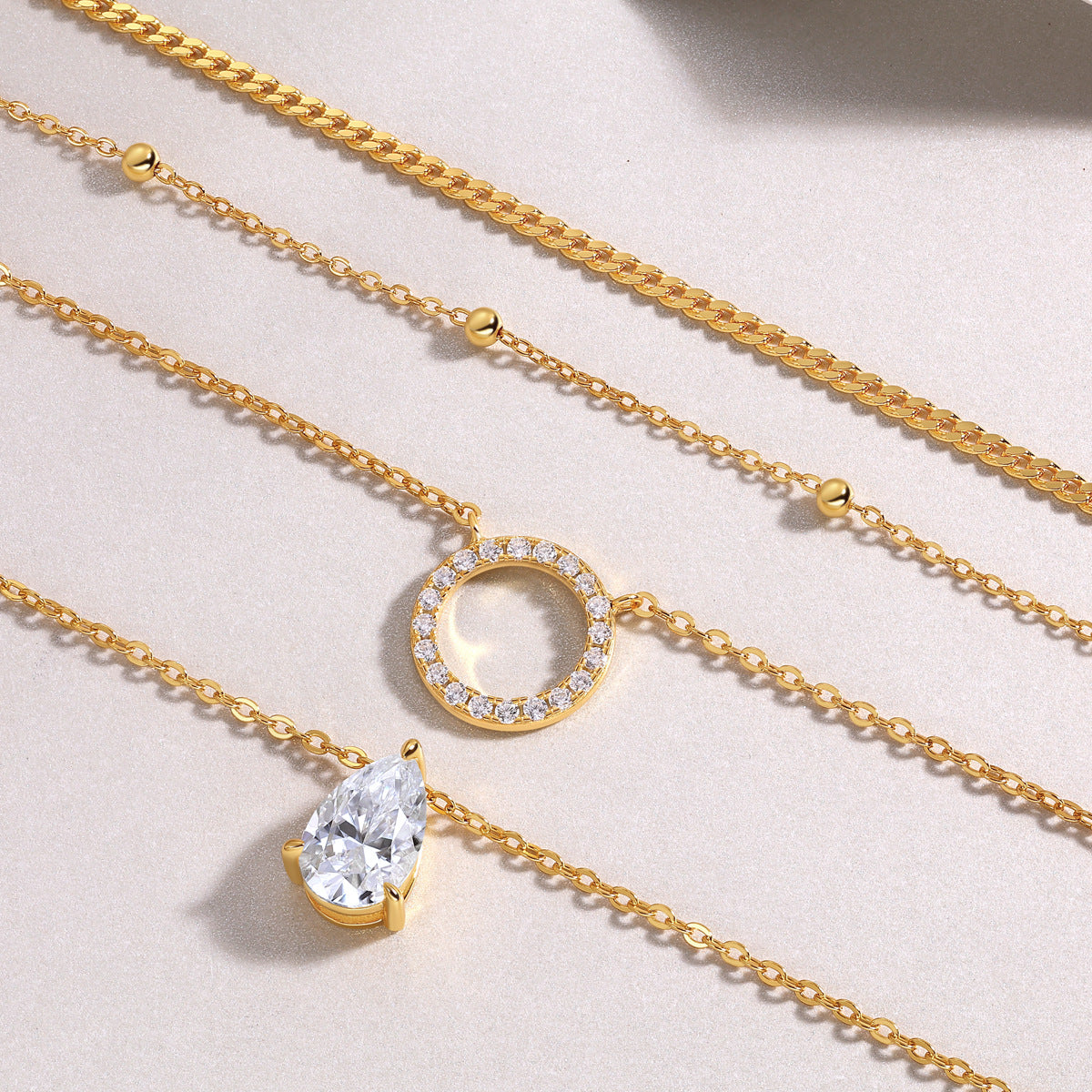 Multi-Layer Pear Glow Necklace Stella Harte