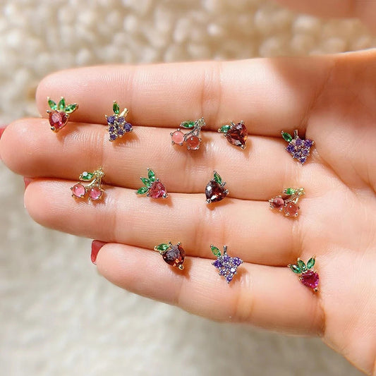 Cherry Sweetheart Stud Earrings