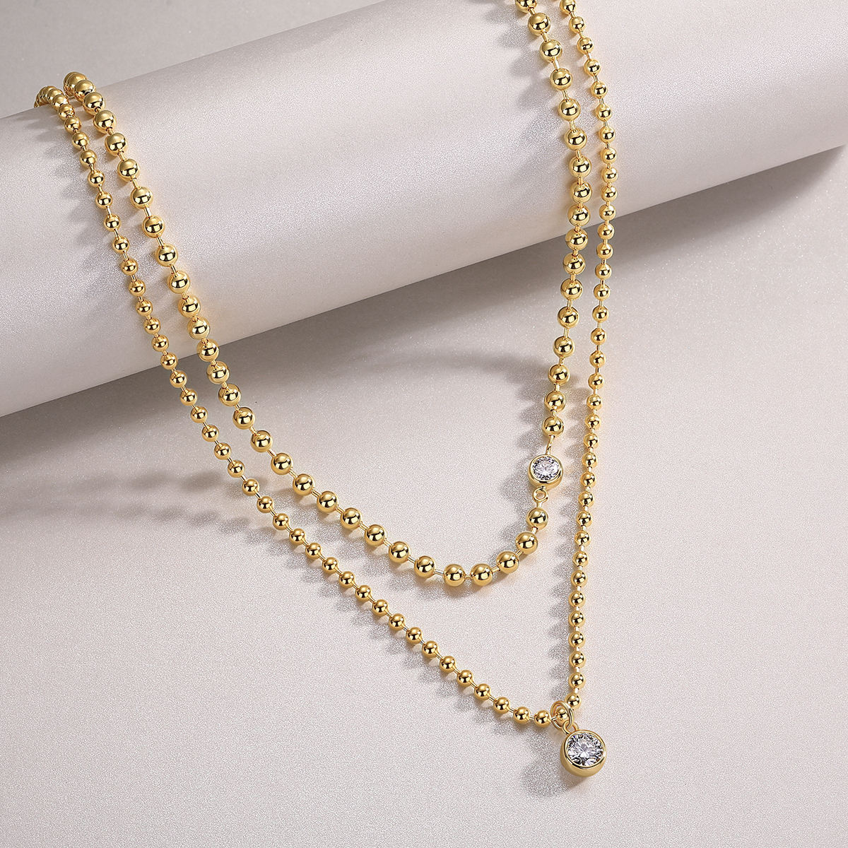 Beaded Sparkle Cascade Necklace
