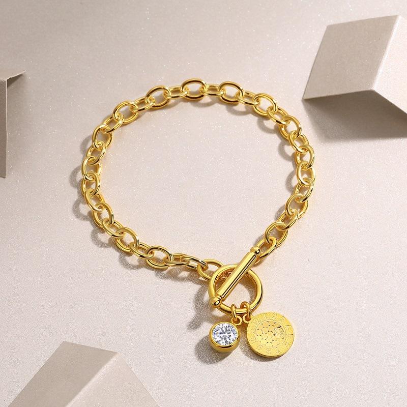 Golden Toggle Charm Bracelet
