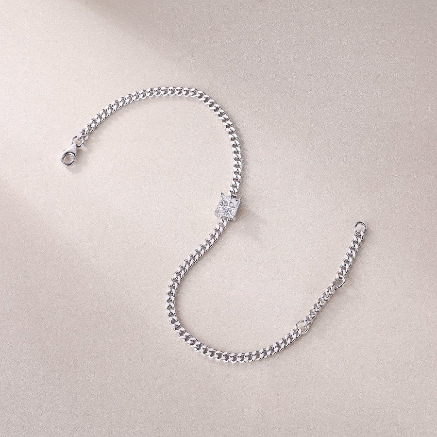 Square Sparkle Chain Bracelet