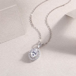 Oval Halo Whisper Necklace