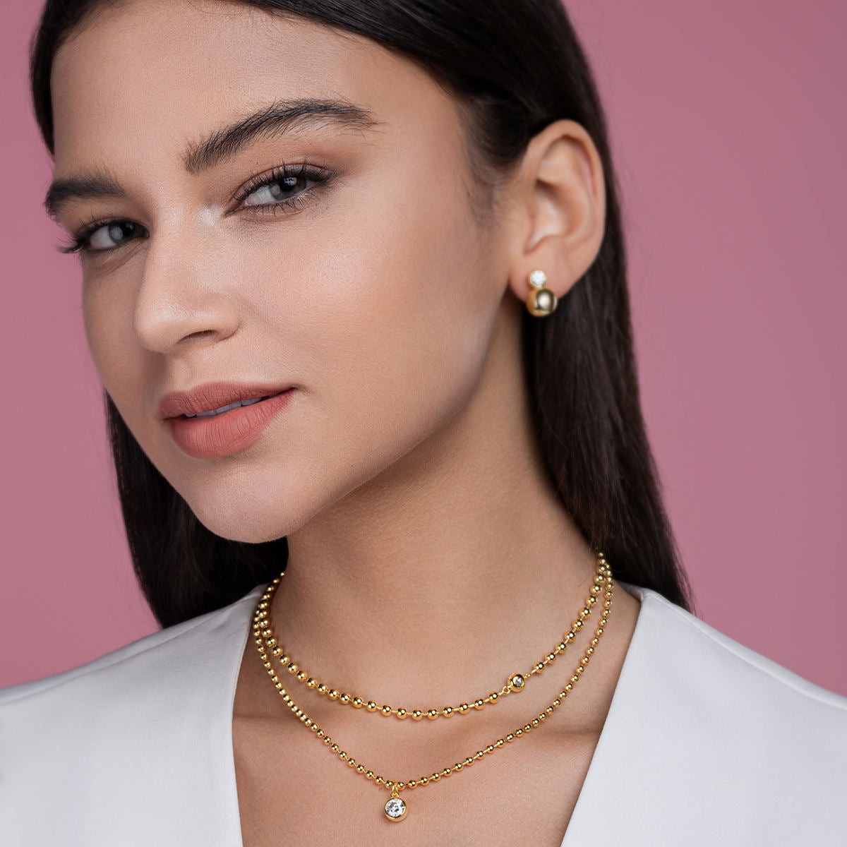 Beaded Sparkle Cascade Necklace