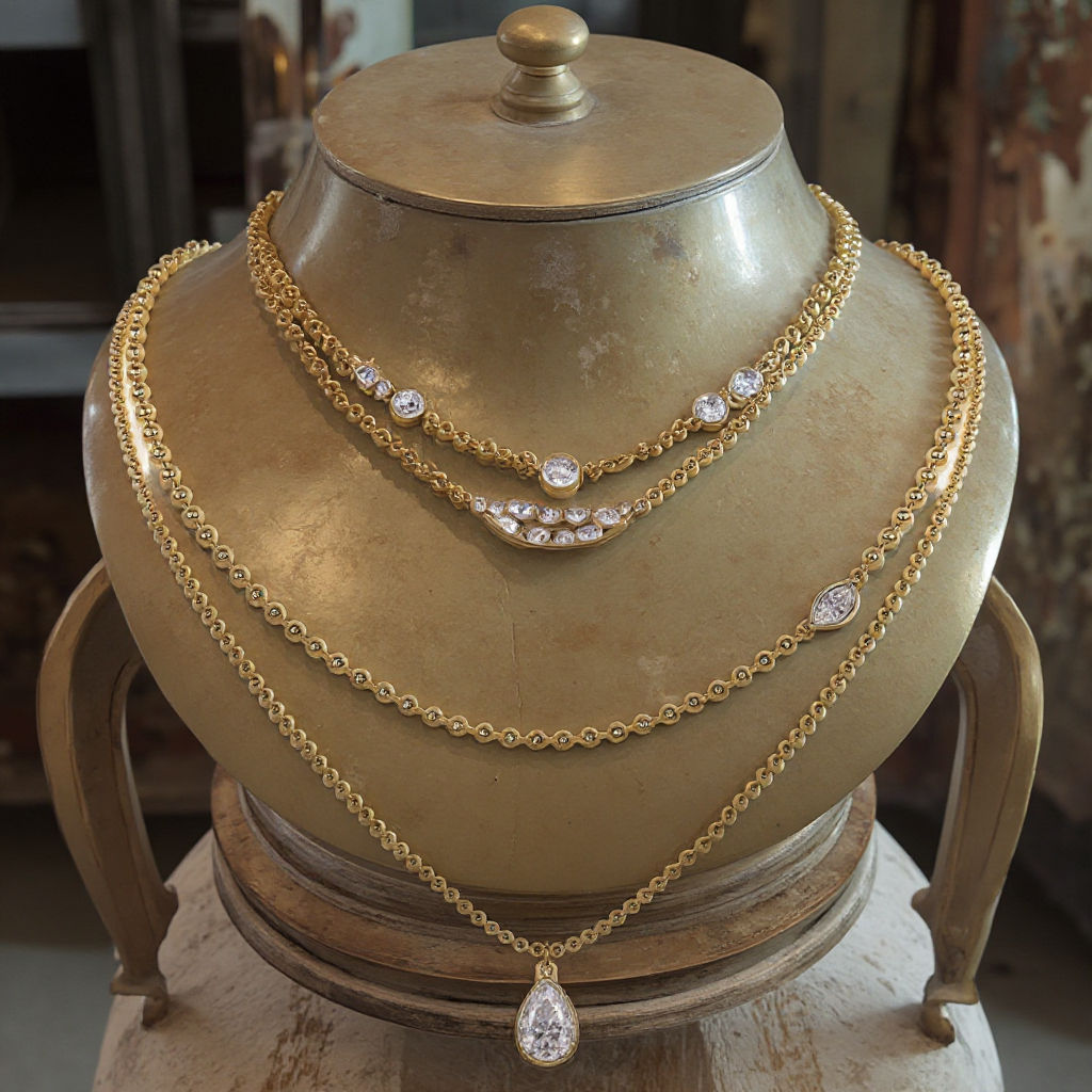 Pear Drop Bead Layer Necklace