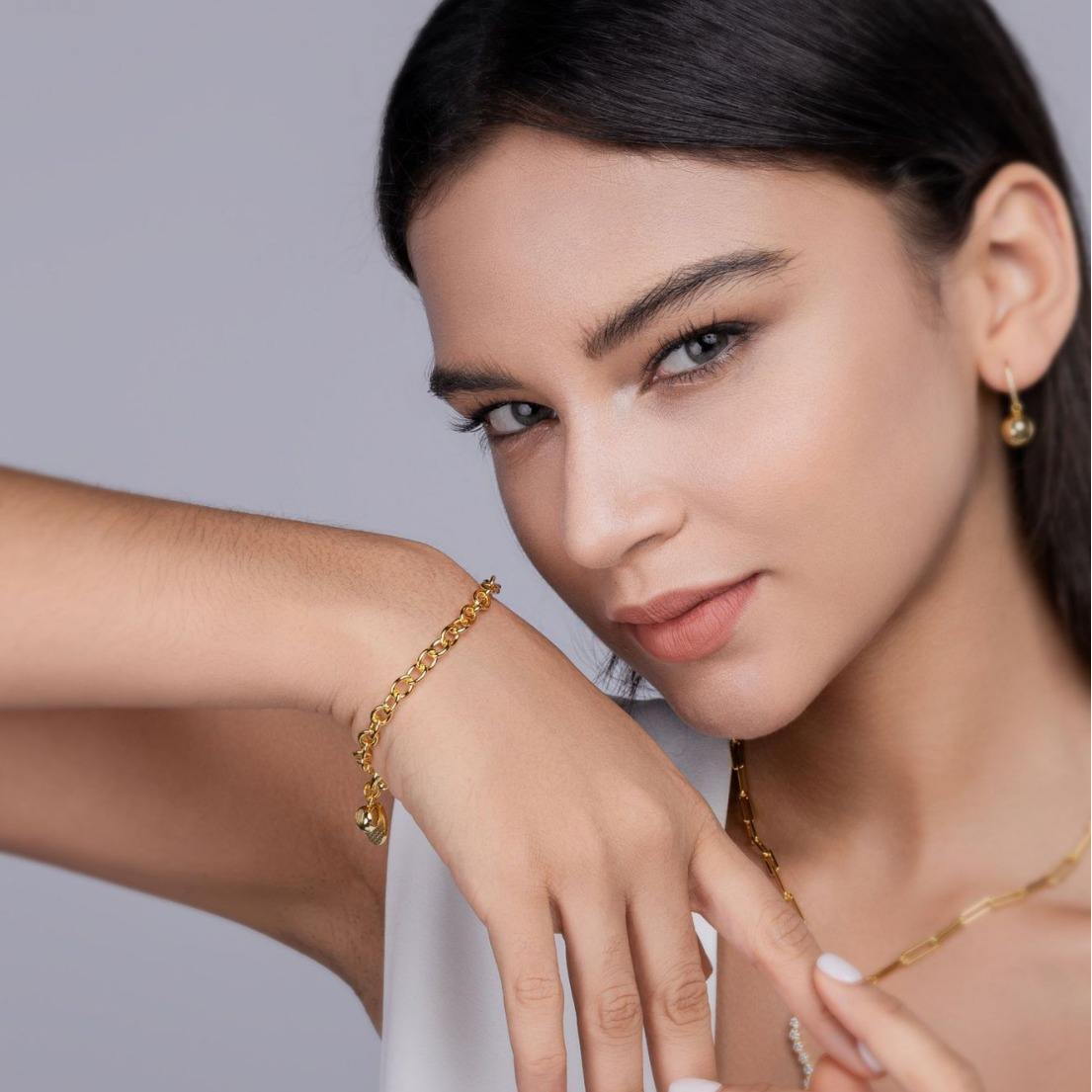 Golden Toggle Charm Bracelet
